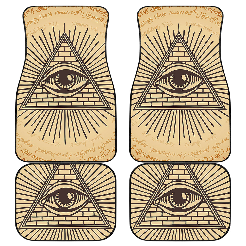 Illuminati Eye Print Front and Back Car Floor Mats