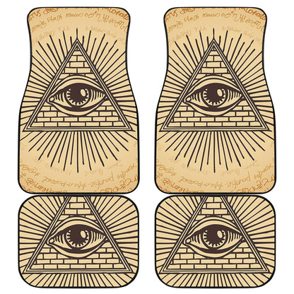 Illuminati Eye Print Front and Back Car Floor Mats