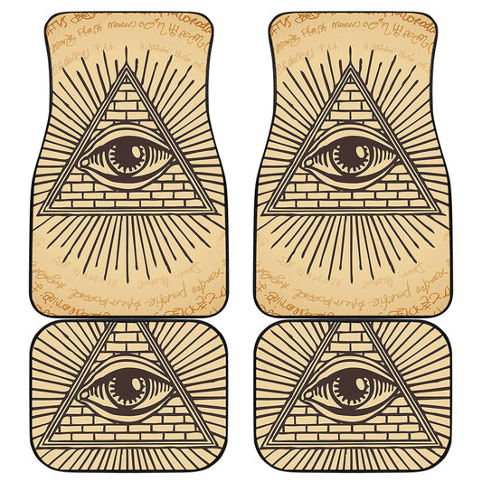 Illuminati Eye Print Front and Back Car Floor Mats