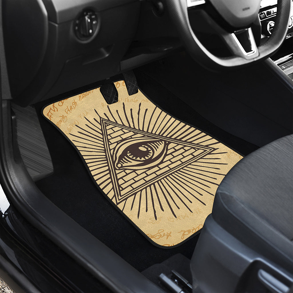 Illuminati Eye Print Front and Back Car Floor Mats