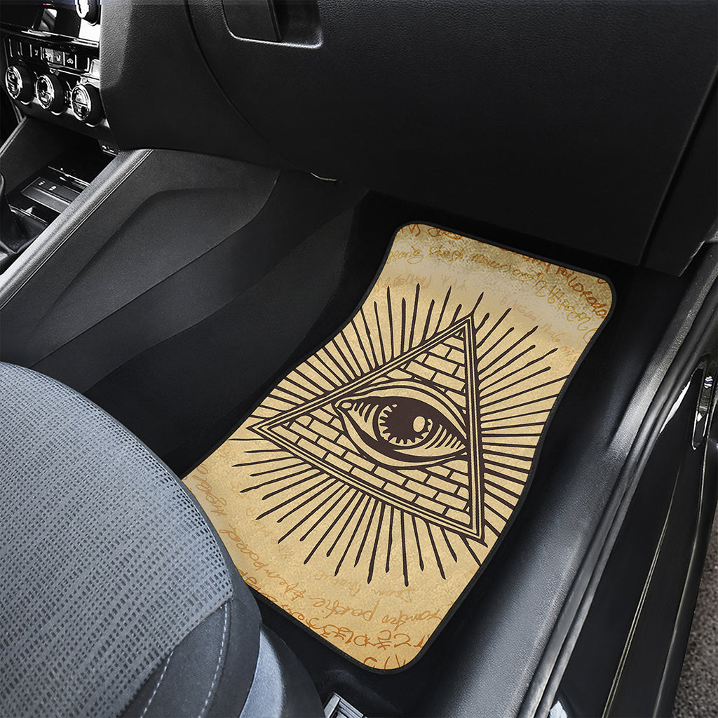 Illuminati Eye Print Front and Back Car Floor Mats