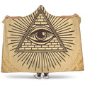 Illuminati Eye Print Hooded Blanket