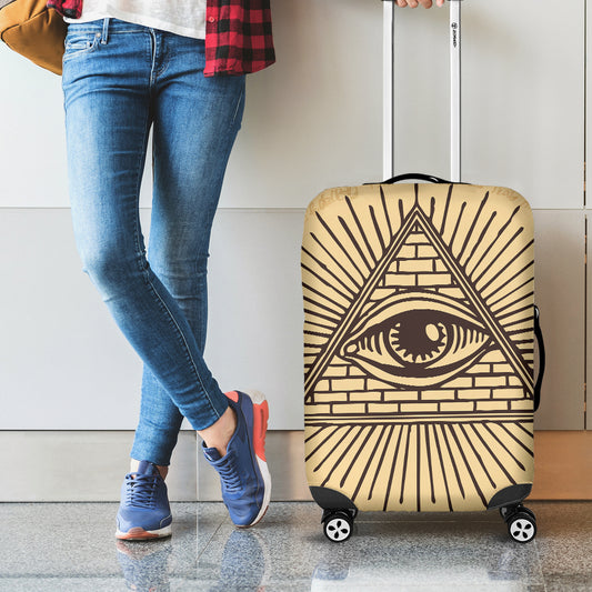 Illuminati Eye Print Luggage Cover