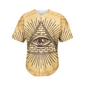 Illuminati Eye Print Men's Baseball Jersey