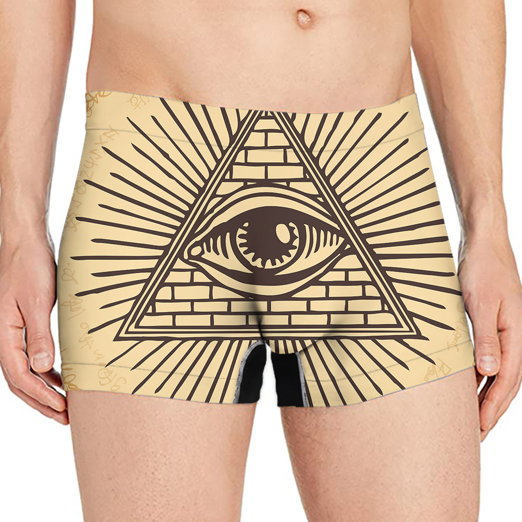 Illuminati Eye Print Men's Boxer Briefs