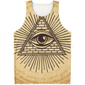 Illuminati Eye Print Men's Tank Top