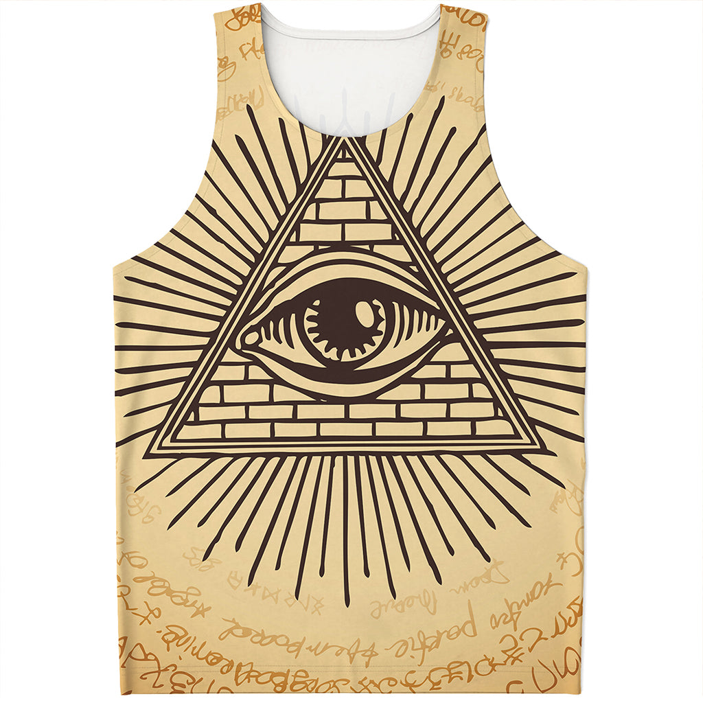 Illuminati Eye Print Men's Tank Top