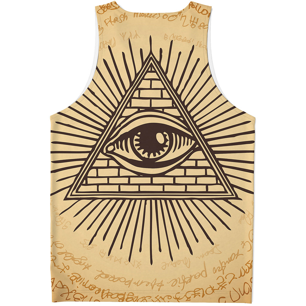 Illuminati Eye Print Men's Tank Top