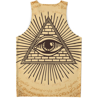 Illuminati Eye Print Men's Tank Top