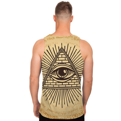 Illuminati Eye Print Men's Tank Top