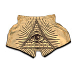 Illuminati Eye Print Muay Thai Boxing Shorts