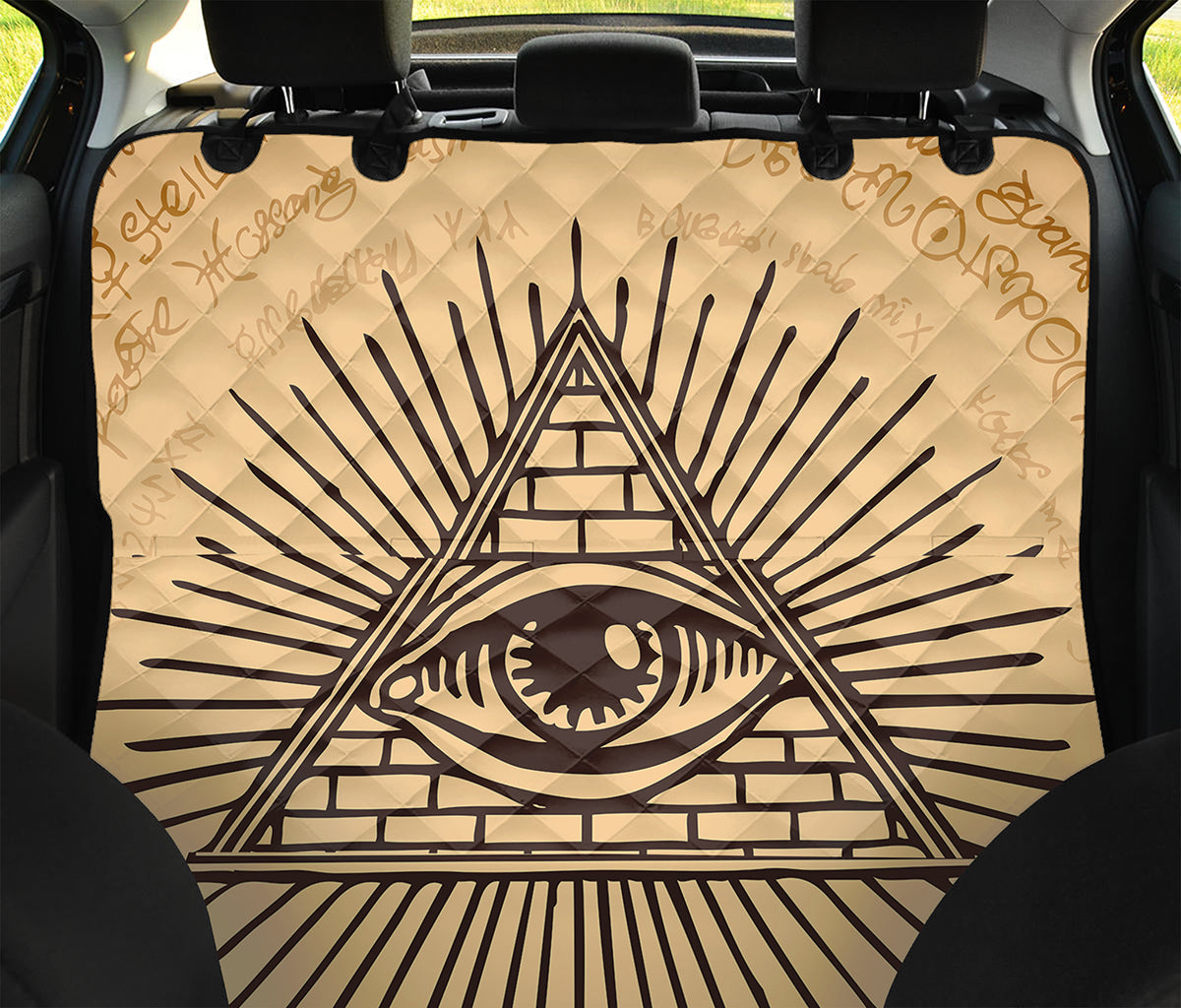 Illuminati Eye Print Pet Car Back Seat Cover
