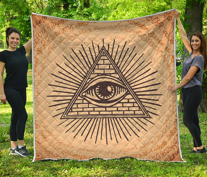 Illuminati Eye Print Quilt