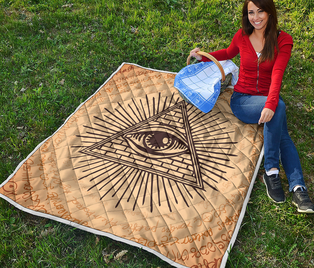 Illuminati Eye Print Quilt