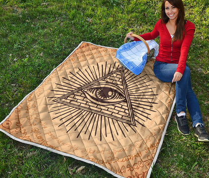 Illuminati Eye Print Quilt