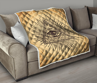 Illuminati Eye Print Quilt