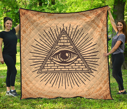 Illuminati Eye Print Quilt