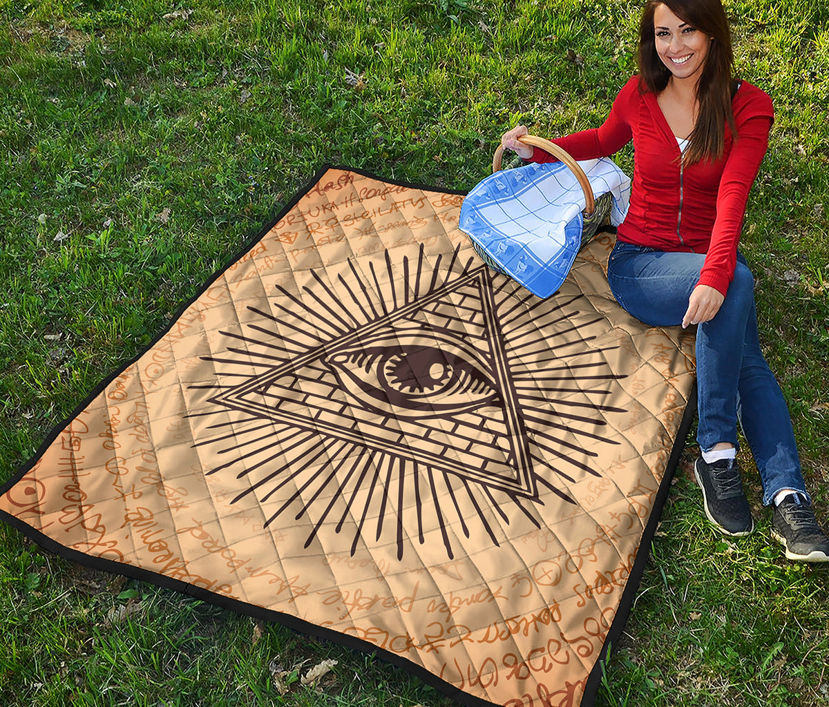 Illuminati Eye Print Quilt
