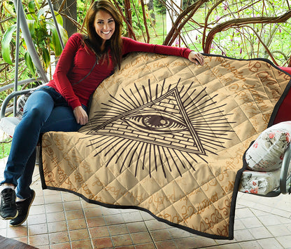 Illuminati Eye Print Quilt