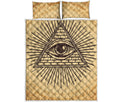 Illuminati Eye Print Quilt Bed Set