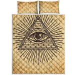 Illuminati Eye Print Quilt Bed Set