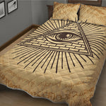Illuminati Eye Print Quilt Bed Set