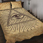 Illuminati Eye Print Quilt Bed Set