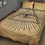 Illuminati Eye Print Quilt Bed Set