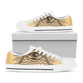 Illuminati Eye Print White Low Top Sneakers