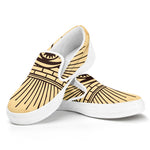 Illuminati Eye Print White Slip On Shoes