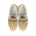 Illuminati Eye Print White Slip On Shoes