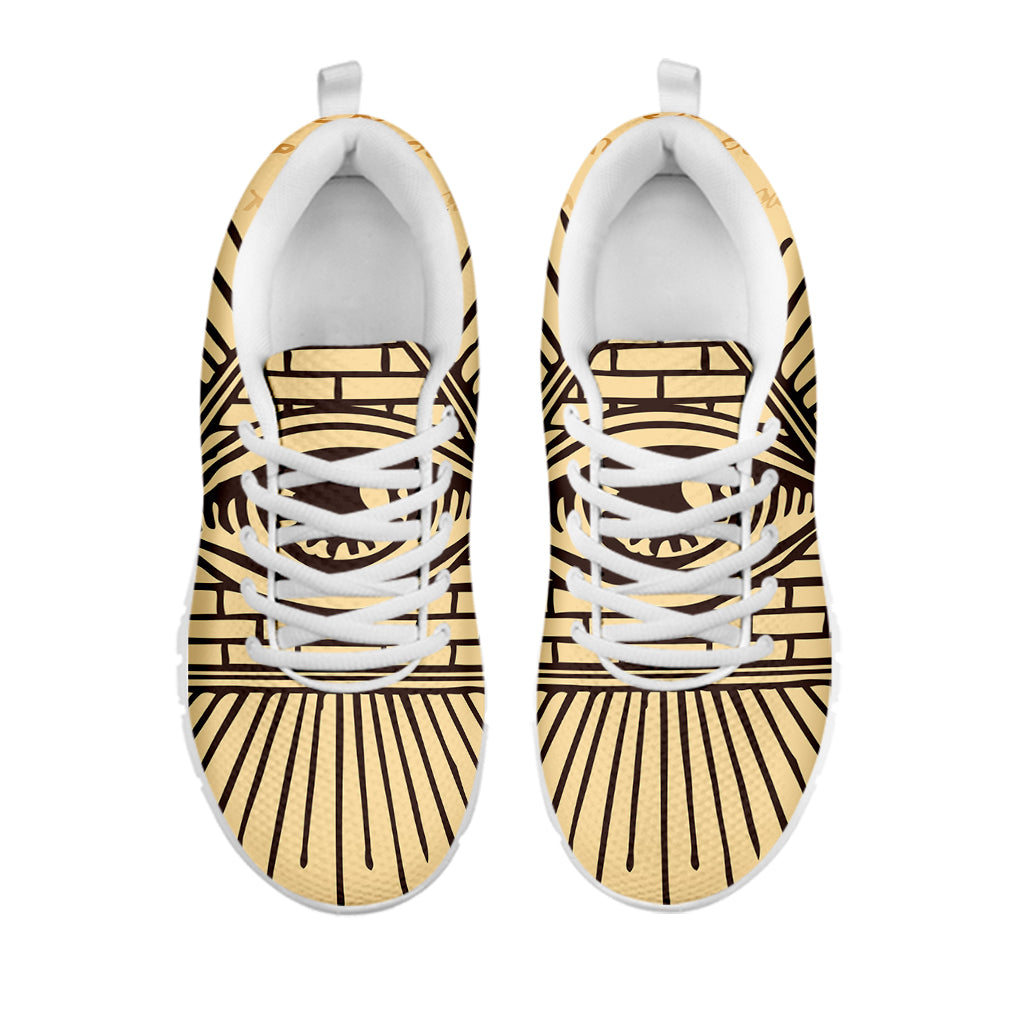 Illuminati Eye Print White Sneakers