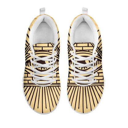 Illuminati Eye Print White Sneakers