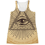 Illuminati Eye Print Women's Racerback Tank Top