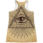 Illuminati Eye Print Women's Racerback Tank Top