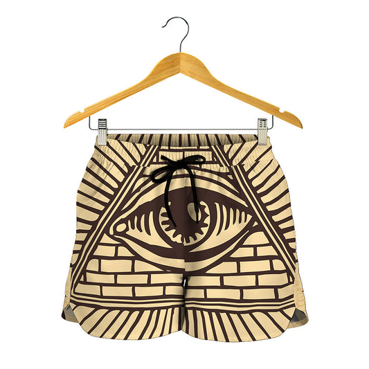 Illuminati Eye Print Women's Shorts