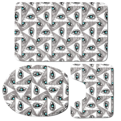 Illuminati Pattern Print 3 Piece Bath Mat Set