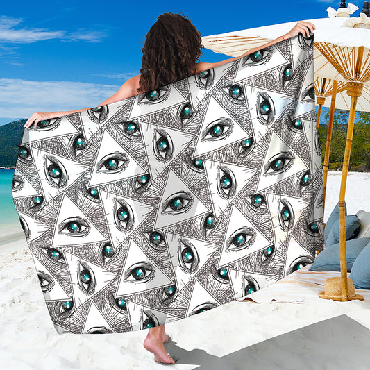 Illuminati Pattern Print Beach Sarong Wrap