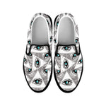 Illuminati Pattern Print Black Slip On Shoes