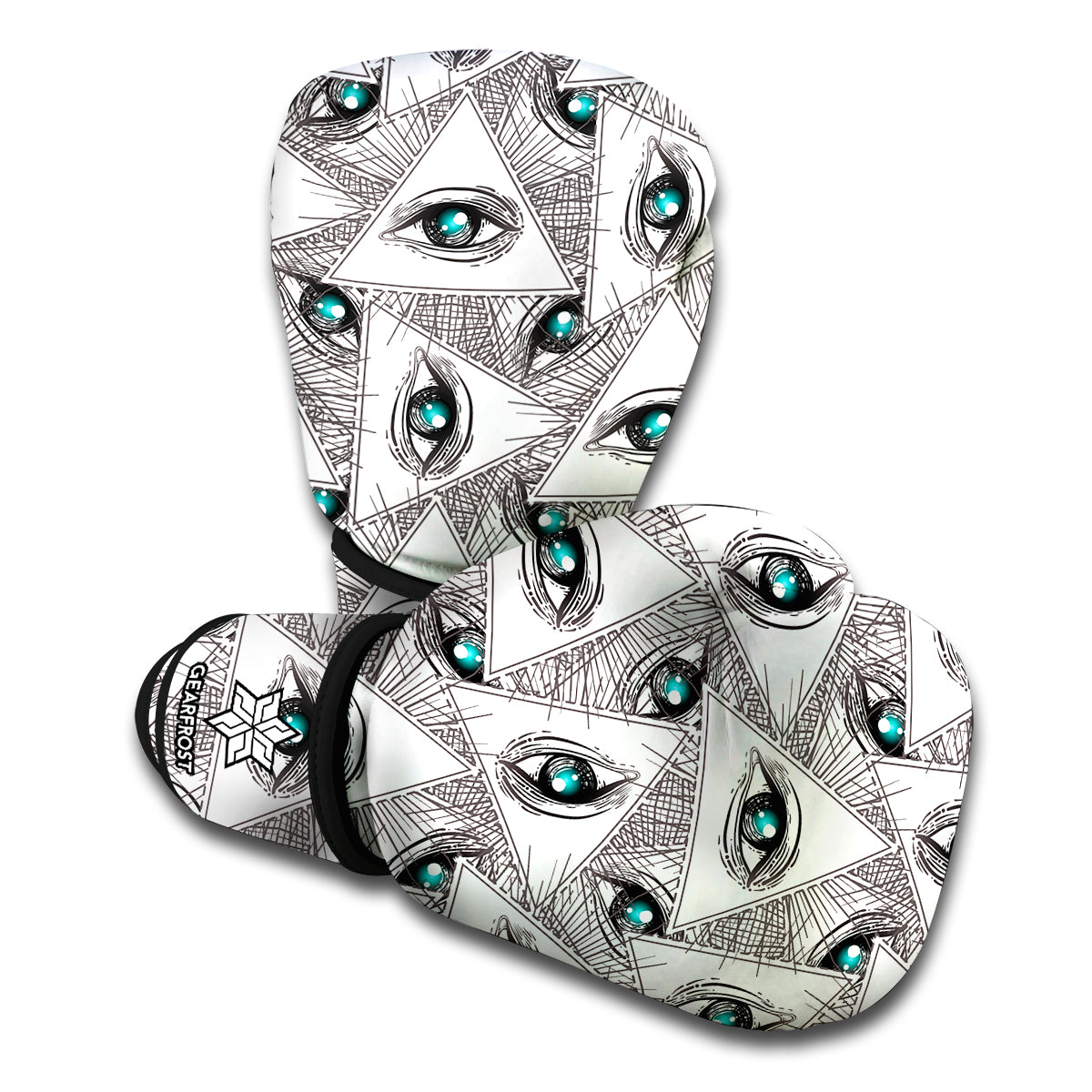 Illuminati Pattern Print Boxing Gloves