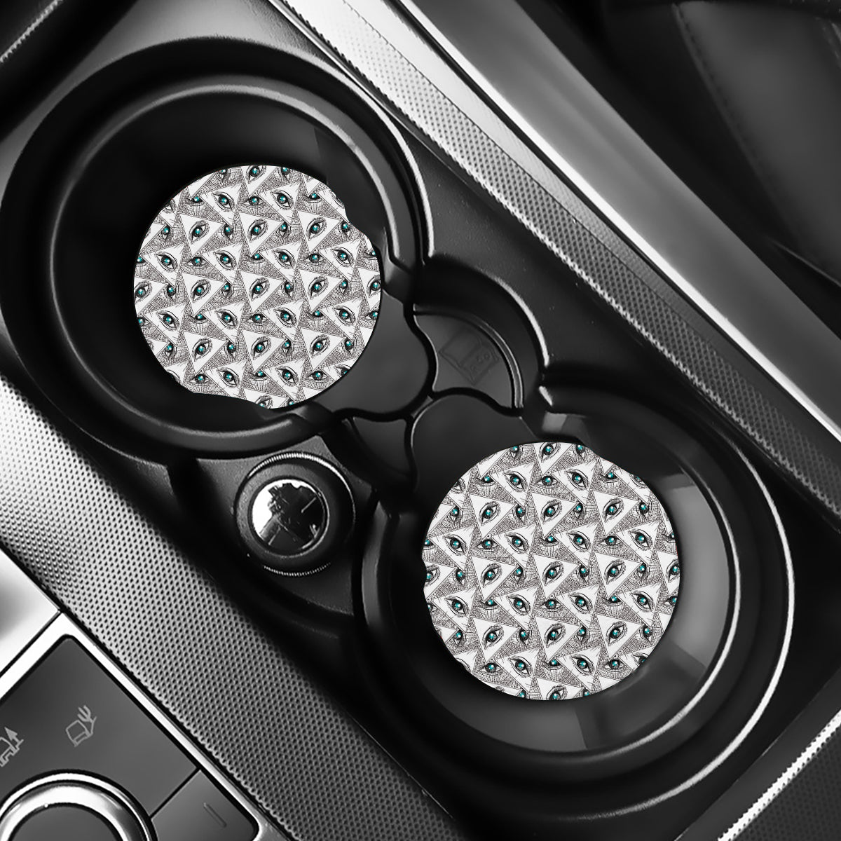 Illuminati Pattern Print Car Coasters