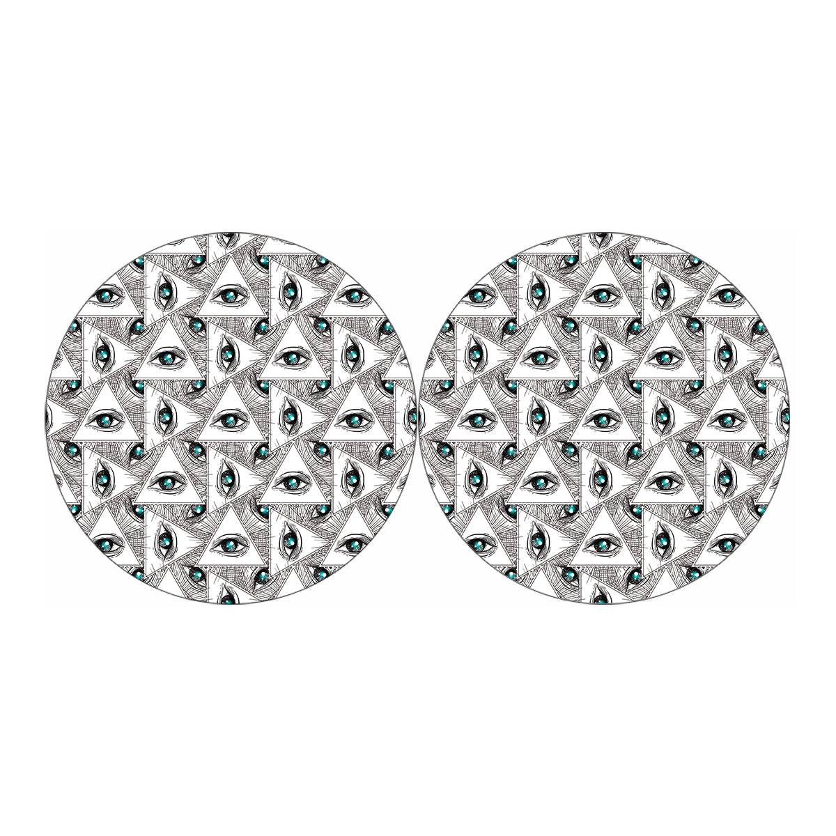 Illuminati Pattern Print Car Coasters