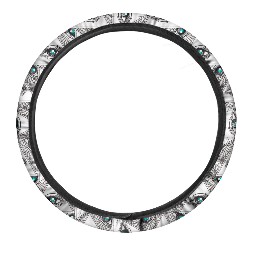 Illuminati Pattern Print Car Steering Wheel Cover