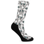 Illuminati Pattern Print Crew Socks