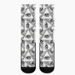 Illuminati Pattern Print Crew Socks