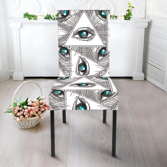 Illuminati Pattern Print Dining Chair Slipcover