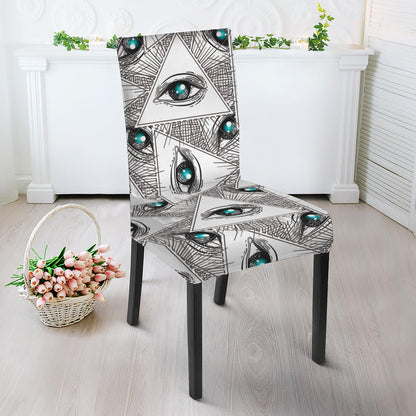 Illuminati Pattern Print Dining Chair Slipcover