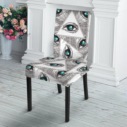 Illuminati Pattern Print Dining Chair Slipcover