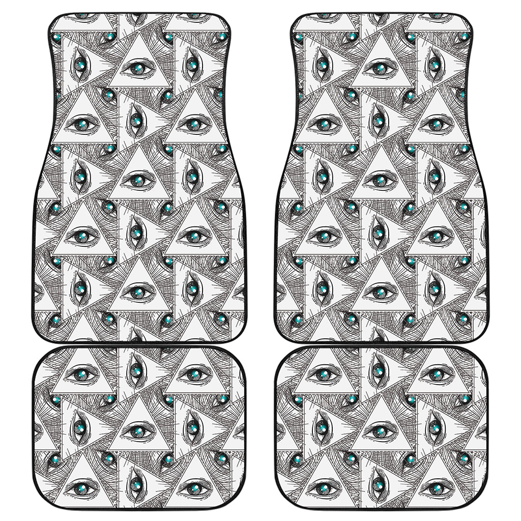 Illuminati Pattern Print Front and Back Car Floor Mats