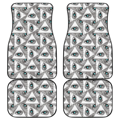Illuminati Pattern Print Front and Back Car Floor Mats